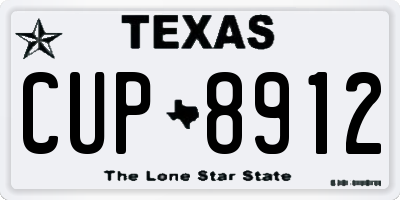 TX license plate CUP8912