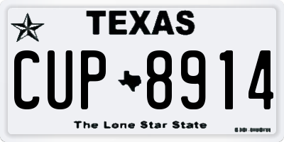 TX license plate CUP8914