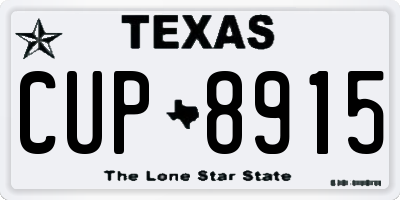 TX license plate CUP8915