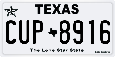 TX license plate CUP8916