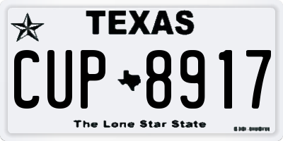 TX license plate CUP8917