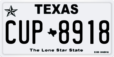 TX license plate CUP8918