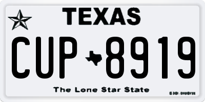TX license plate CUP8919