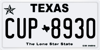 TX license plate CUP8930