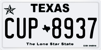 TX license plate CUP8937