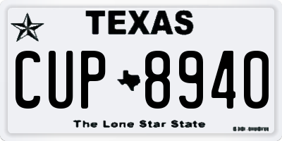 TX license plate CUP8940