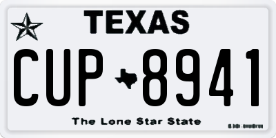 TX license plate CUP8941