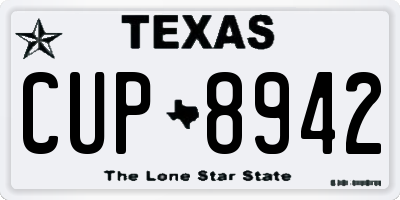 TX license plate CUP8942