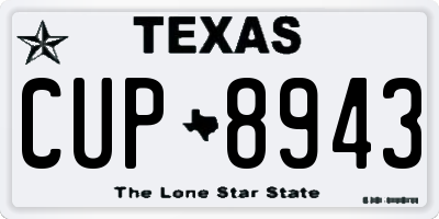 TX license plate CUP8943