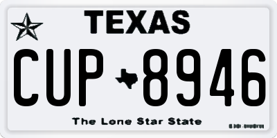TX license plate CUP8946
