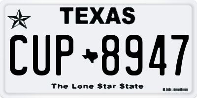 TX license plate CUP8947