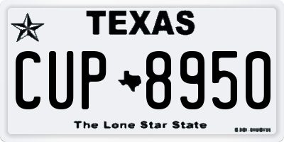 TX license plate CUP8950