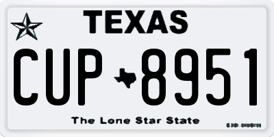 TX license plate CUP8951