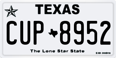 TX license plate CUP8952