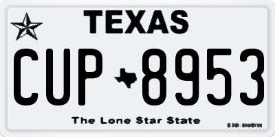 TX license plate CUP8953