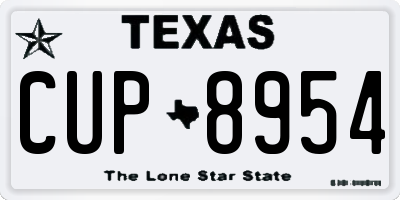 TX license plate CUP8954