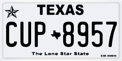 TX license plate CUP8957