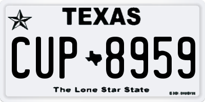 TX license plate CUP8959