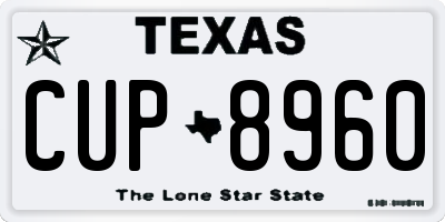 TX license plate CUP8960