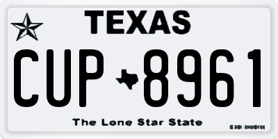 TX license plate CUP8961
