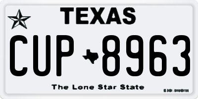 TX license plate CUP8963