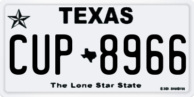 TX license plate CUP8966
