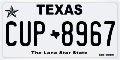 TX license plate CUP8967
