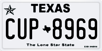 TX license plate CUP8969