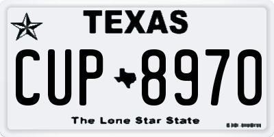 TX license plate CUP8970