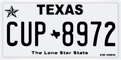 TX license plate CUP8972