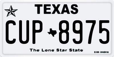 TX license plate CUP8975