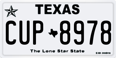 TX license plate CUP8978