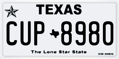 TX license plate CUP8980