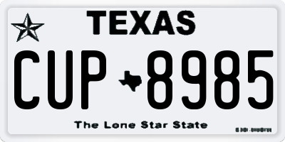 TX license plate CUP8985