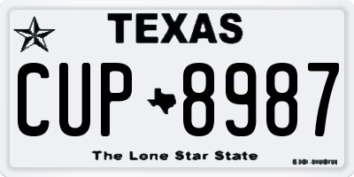 TX license plate CUP8987