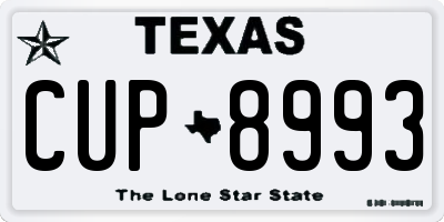 TX license plate CUP8993