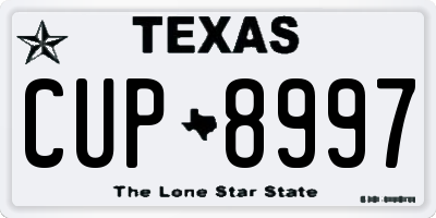 TX license plate CUP8997