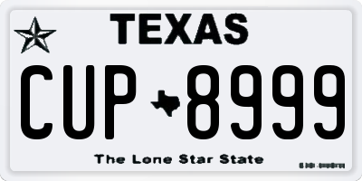 TX license plate CUP8999