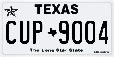 TX license plate CUP9004