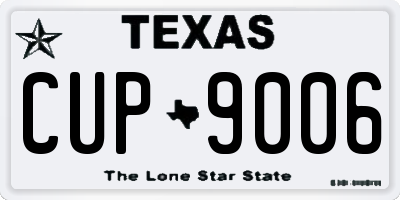 TX license plate CUP9006