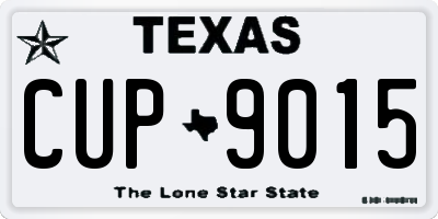 TX license plate CUP9015