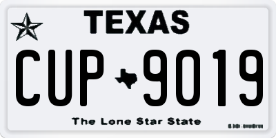 TX license plate CUP9019