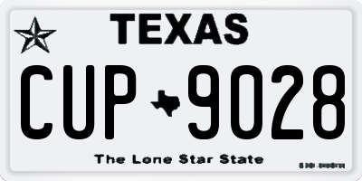 TX license plate CUP9028