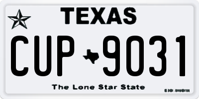 TX license plate CUP9031