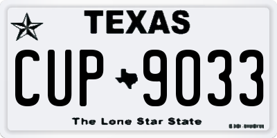 TX license plate CUP9033