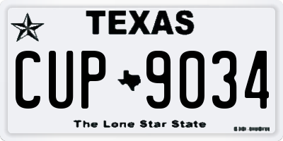 TX license plate CUP9034