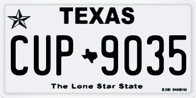 TX license plate CUP9035