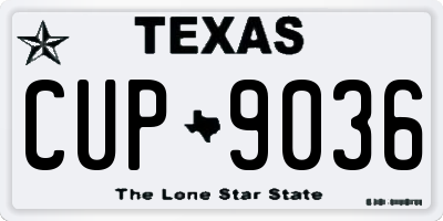 TX license plate CUP9036