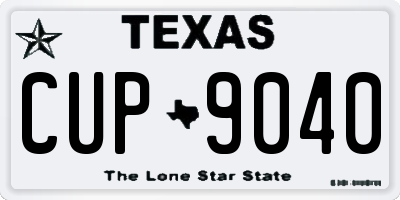 TX license plate CUP9040