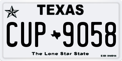 TX license plate CUP9058